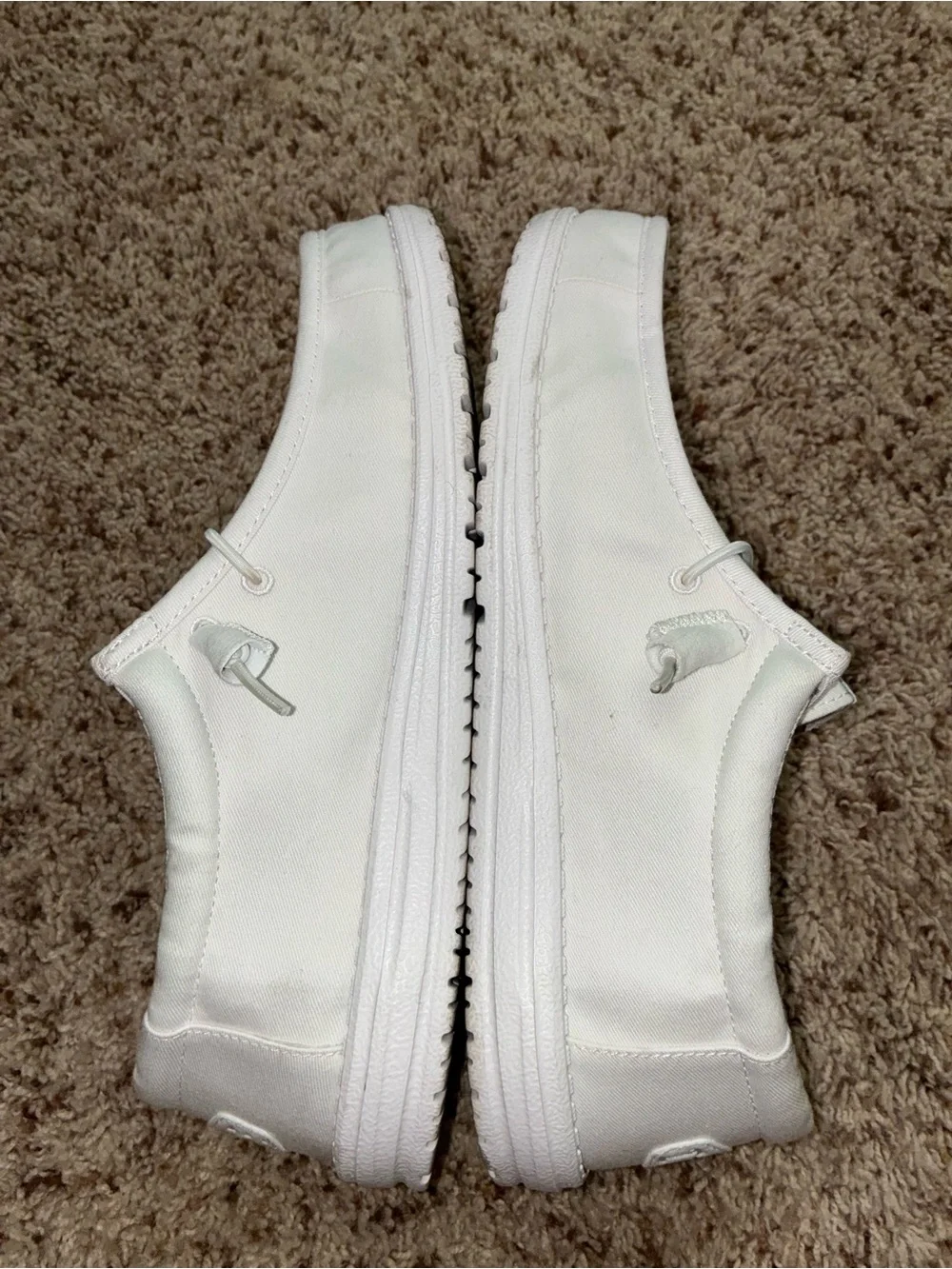 Hey Dude White Slip-On Loafers for Men